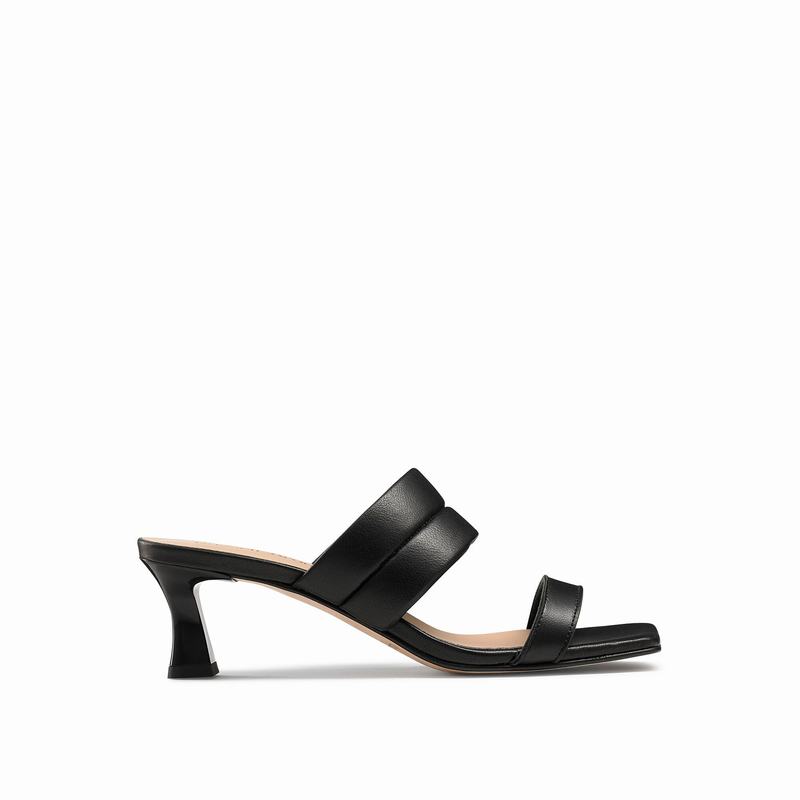 Russell & Bromley Two Step Double Strap Mules Women's Black [SKZ20100DF]